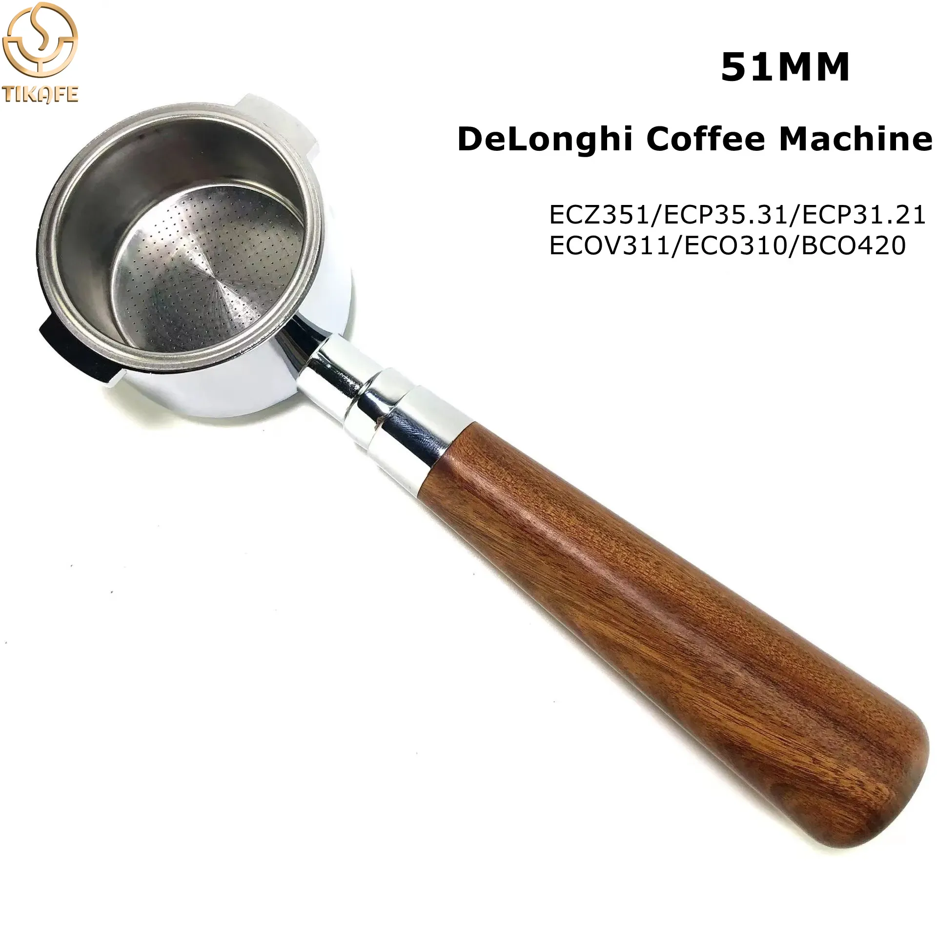 Delonghi Espresso Ecp3420 - Portafiltro Senza Fondo da 51mm, Ricambio