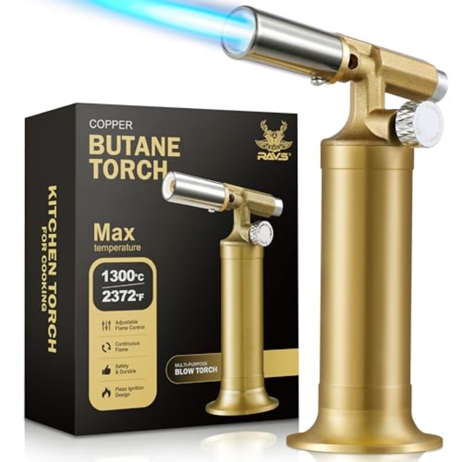 Kitchen Baking Torch - Torcia a Butano in Rame, Ricaricabile,