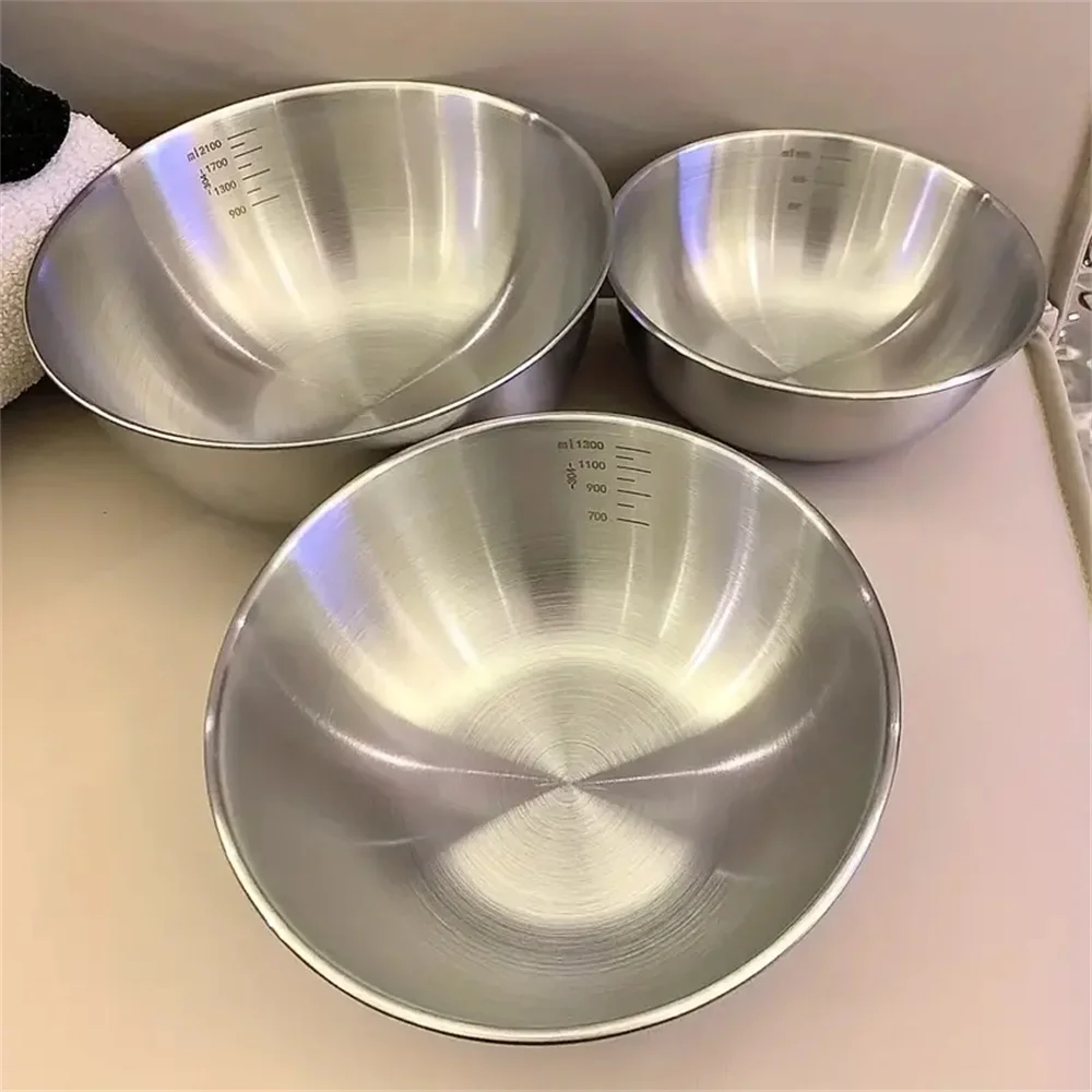 Kitchen Baking Essentials - Set di 3 Ciotole in Acciaio