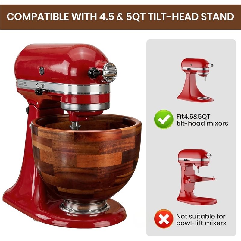 ABGH-Wood Ciotola per miscelar - Kitchenaid Baking Bowl recensione e prezzo