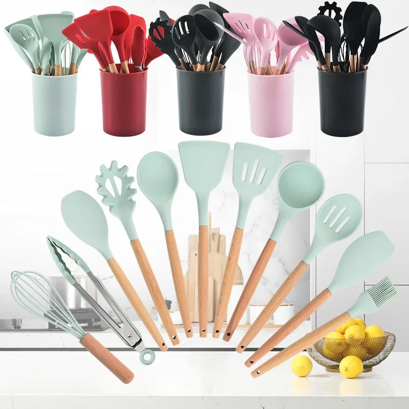 Set da 12 pezzi Manico in legn - Kitchen Baking Pan Storage recensione e prezzo